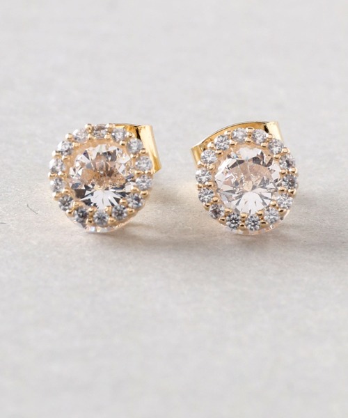 Manon's Selection(マノンズセレクション)の「ラウンドストーンキャッチピアス(ピアス(両耳用)・レディース・ゴールド/シルバー・ONE SIZE)」の6枚目の写真