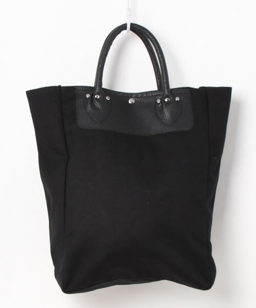 Samansa Mos2 blue（サマンサモスモスブルー）の「合皮ハンドルキャンバストートバッグ（トートバッグ・レディース・ブラック/グレー/ベージュ・ﾌﾘ-）」の2枚目の写真