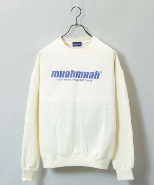 muahmuah(ムーアムーア)の「MUAHMUAH-ロゴスウェットクルー【MUT21936】(スウェット・レディース・ホワイト/ブラック/ネイビー/グレー/カーキ・FREE)」の2枚目の写真