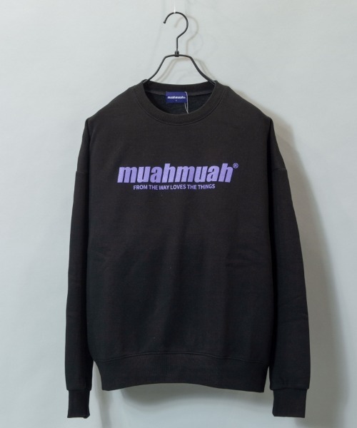 muahmuah(ムーアムーア)の「MUAHMUAH-ロゴスウェットクルー【MUT21936】(スウェット・レディース・ホワイト/ブラック/ネイビー/グレー/カーキ・FREE)」の1枚目の写真