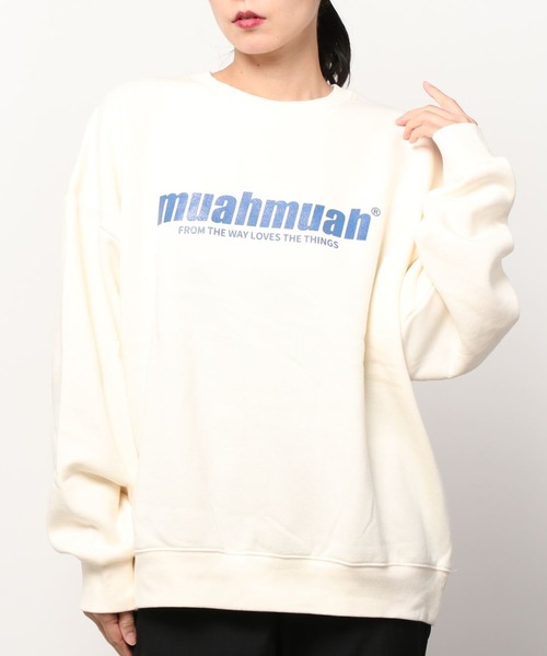 muahmuah(ムーアムーア)の「MUAHMUAH-ロゴスウェットクルー【MUT21936】(スウェット・レディース・ホワイト/ブラック/ネイビー/グレー/カーキ・FREE)」の16枚目の写真