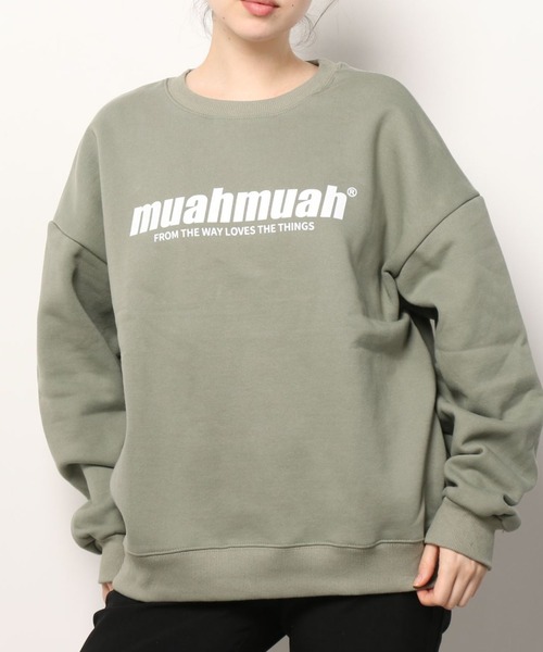 muahmuah(ムーアムーア)の「MUAHMUAH-ロゴスウェットクルー【MUT21936】(スウェット・レディース・ホワイト/ブラック/ネイビー/グレー/カーキ・FREE)」の21枚目の写真