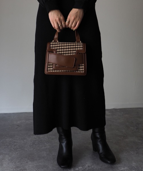 Riberry（リベリー）の「千鳥柄バッグ（ハンドバッグ・レディース・ブラック/ベージュ/ブラウン・FREE）」の2枚目の写真