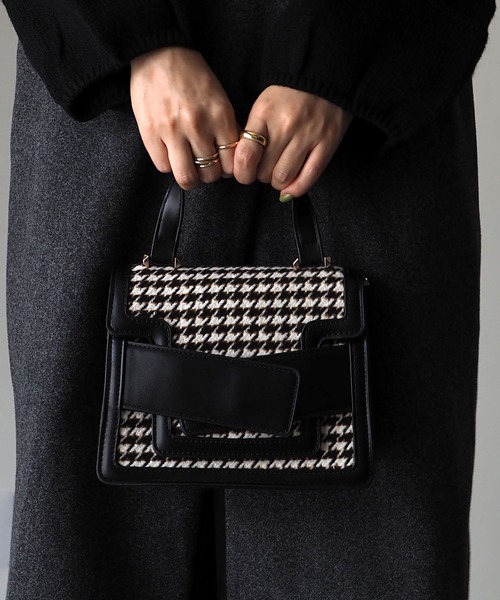 Riberry（リベリー）の「千鳥柄バッグ（ハンドバッグ・レディース・ブラック/ベージュ/ブラウン・FREE）」の9枚目の写真