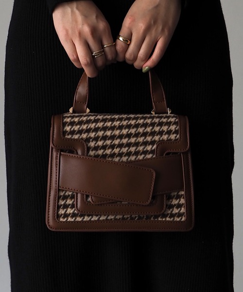 Riberry（リベリー）の「千鳥柄バッグ（ハンドバッグ・レディース・ブラック/ベージュ/ブラウン・FREE）」の13枚目の写真