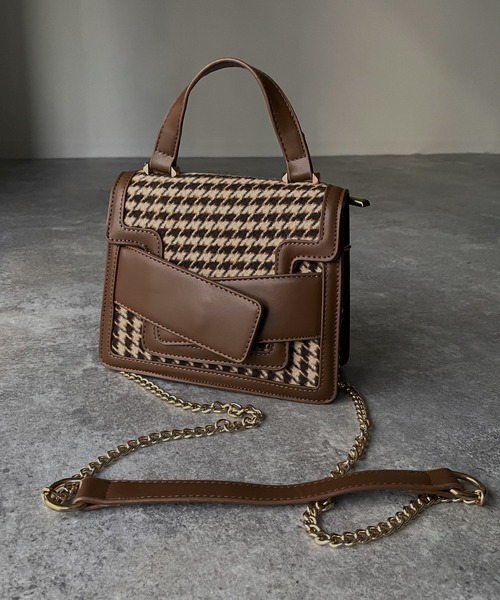Riberry（リベリー）の「千鳥柄バッグ（ハンドバッグ・レディース・ブラック/ベージュ/ブラウン・FREE）」の14枚目の写真