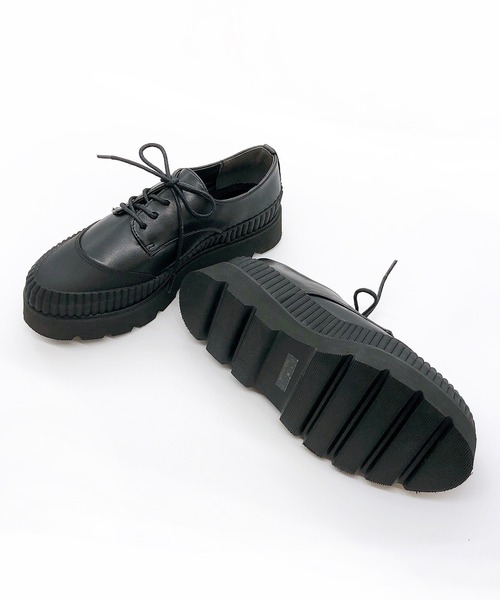 Noubel Voug Relax（ヌーベルヴォーグリラックス）の「厚底 ストレッチ レースアップ シューズ（スニーカー・レディース・ブラック/ブラック×ホワイト・S/3L/LL/L/M）」の12枚目の写真