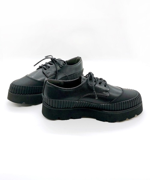 Noubel Voug Relax（ヌーベルヴォーグリラックス）の「厚底 ストレッチ レースアップ シューズ（スニーカー・レディース・ブラック/ブラック×ホワイト・S/3L/LL/L/M）」の14枚目の写真