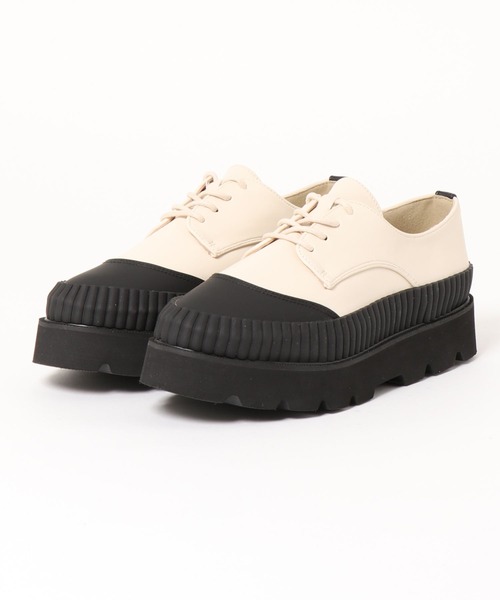 Noubel Voug Relax（ヌーベルヴォーグリラックス）の「厚底 ストレッチ レースアップ シューズ（スニーカー・レディース・ブラック/ブラック×ホワイト・S/3L/LL/L/M）」の13枚目の写真