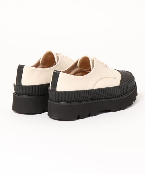 Noubel Voug Relax（ヌーベルヴォーグリラックス）の「厚底 ストレッチ レースアップ シューズ（スニーカー・レディース・ブラック/ブラック×ホワイト・S/3L/LL/L/M）」の10枚目の写真