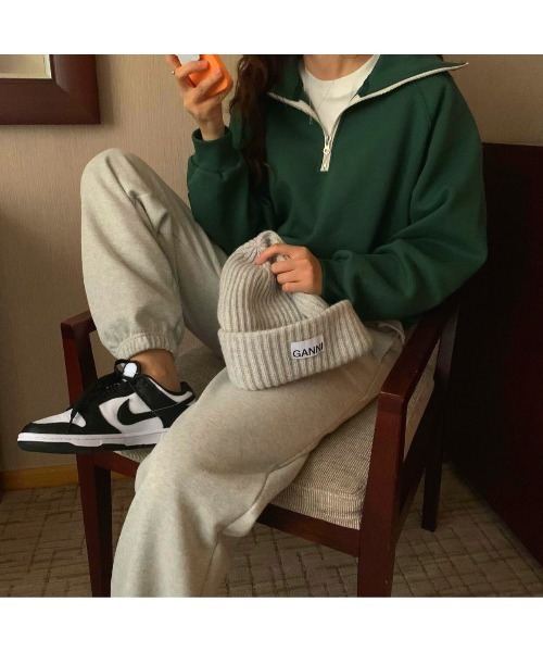 MINS MINIS（ミンスミニス）の「裏起毛ハーフジップスウェット（スウェット・レディース・グレー/ブルー/グリーン/ライトグレー・FREE）」の10枚目の写真