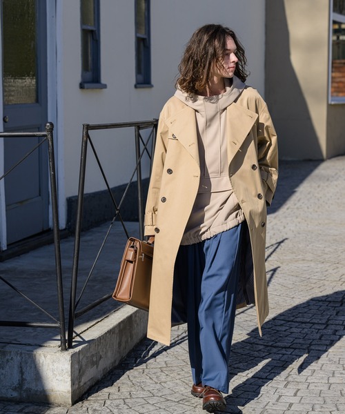 CASPER JOHN（キャスパージョン）の「Band collar trench coat/バンドカラートレンチコート（トレンチコート・メンズ・ブラック/ベージュ/カーキ・SMALL/MEDIUM/LARGE）」の15枚目の写真