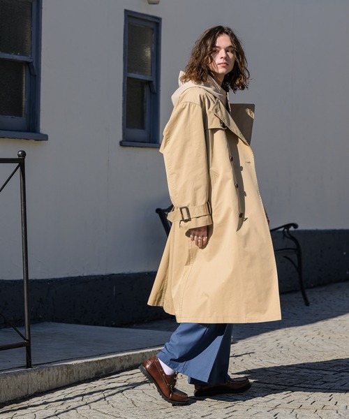 CASPER JOHN（キャスパージョン）の「Band collar trench coat/バンドカラートレンチコート（トレンチコート・メンズ・ブラック/ベージュ/カーキ・SMALL/MEDIUM/LARGE）」の16枚目の写真