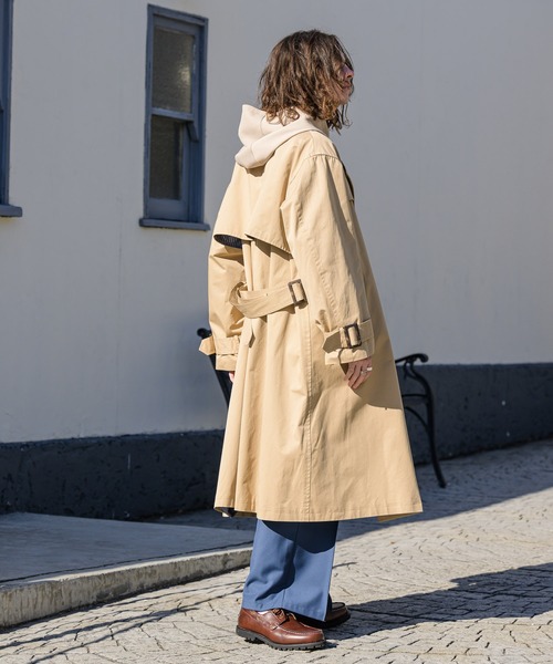 CASPER JOHN（キャスパージョン）の「Band collar trench coat/バンドカラートレンチコート（トレンチコート・メンズ・ブラック/ベージュ/カーキ・SMALL/MEDIUM/LARGE）」の17枚目の写真