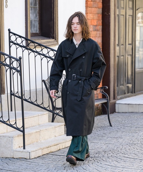 CASPER JOHN（キャスパージョン）の「Band collar trench coat/バンドカラートレンチコート（トレンチコート・メンズ・ブラック/ベージュ/カーキ・SMALL/MEDIUM/LARGE）」の10枚目の写真