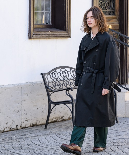 CASPER JOHN（キャスパージョン）の「Band collar trench coat/バンドカラートレンチコート（トレンチコート・メンズ・ブラック/ベージュ/カーキ・SMALL/MEDIUM/LARGE）」の11枚目の写真