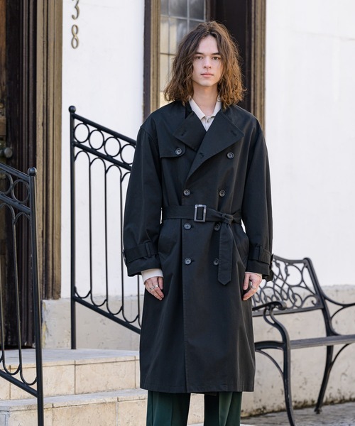 CASPER JOHN（キャスパージョン）の「Band collar trench coat/バンドカラートレンチコート（トレンチコート・メンズ・ブラック/ベージュ/カーキ・SMALL/MEDIUM/LARGE）」の12枚目の写真