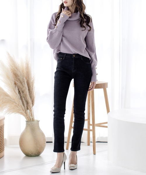 Julia Boutique(ジュリアブティック)の「裏起毛スキニーデニムタッチパンツ/21682(デニムパンツ・レディース・ブラック/ネイビー・L/LL/M/S)」の17枚目の写真
