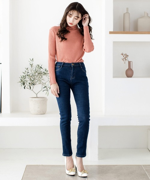 Julia Boutique(ジュリアブティック)の「裏起毛スキニーデニムタッチパンツ/21682(デニムパンツ・レディース・ブラック/ネイビー・L/LL/M/S)」の10枚目の写真