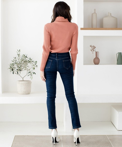 Julia Boutique(ジュリアブティック)の「裏起毛スキニーデニムタッチパンツ/21682(デニムパンツ・レディース・ブラック/ネイビー・L/LL/M/S)」の6枚目の写真
