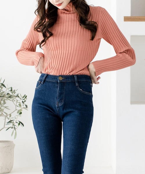 Julia Boutique(ジュリアブティック)の「裏起毛スキニーデニムタッチパンツ/21682(デニムパンツ・レディース・ブラック/ネイビー・L/LL/M/S)」の8枚目の写真