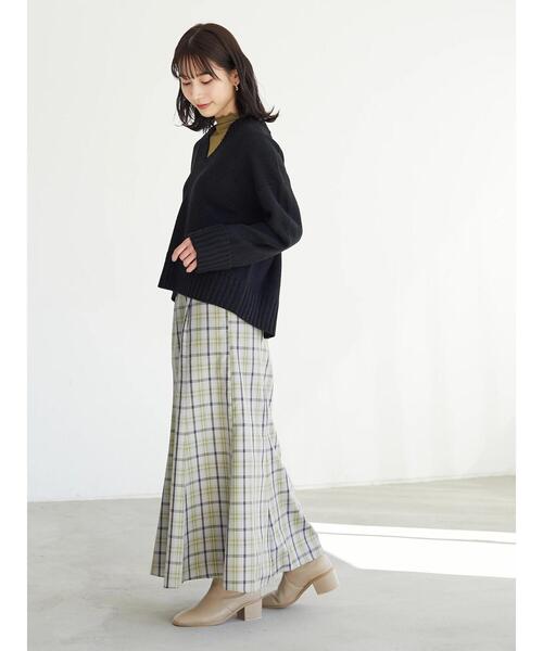 Green　Parks（グリーンパークス）の「チェックマーメイドスカート＊（スカート・レディース・モカ/グリーン/ブルー・FREE）」の19枚目の写真