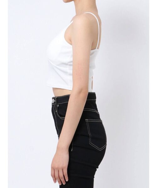 GYDA（ジェイダ）の「シンプルバインダーテレコビスチェ（キャミソール・レディース・ブラック/オフホワイト・FREE）」の16枚目の写真