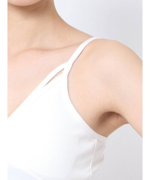 GYDA（ジェイダ）の「シンプルバインダーテレコビスチェ（キャミソール・レディース・ブラック/オフホワイト・FREE）」の19枚目の写真