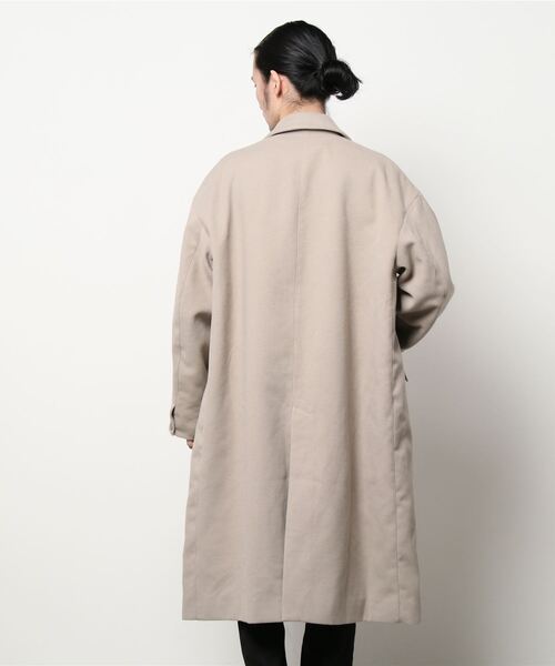 JUNRED(ジュンレッド)の「ウールライクTRロングコート(ステンカラーコート・メンズ・グレー/ブラック・M/LL/L)」の4枚目の写真