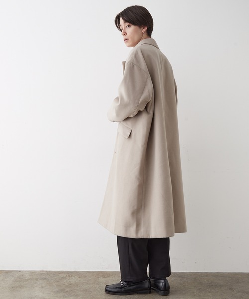 JUNRED(ジュンレッド)の「ウールライクTRロングコート(ステンカラーコート・メンズ・グレー/ブラック・M/LL/L)」の12枚目の写真