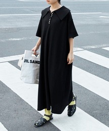 forksy. | 【forksy.】ワッフルビッグカラーポロワンピース(ワンピース)