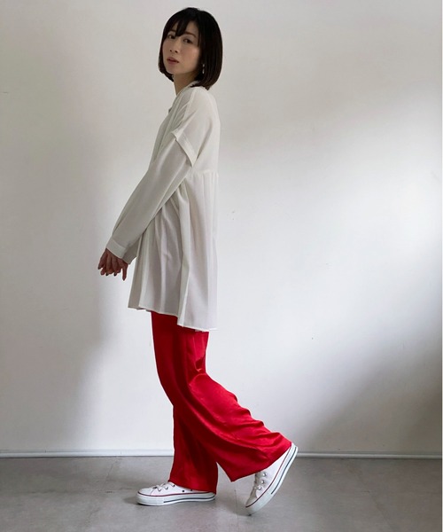 ottilie(オティーリエ)の「プリーツ切替ブラウス(シャツ/ブラウス・レディース・ブラック/ベージュ/オフホワイト・FREE)」の14枚目の写真