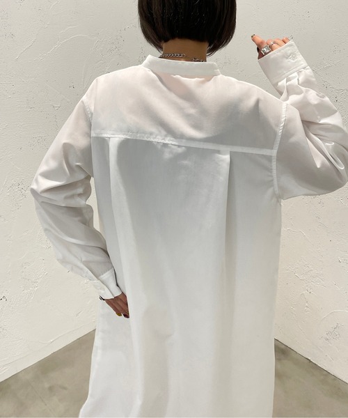 apres jour mignon（アプレジュールミニョン）の「バンドカラーシャツワンピース【ZOZOTOWN限定アイテム】（ワンピース・レディース・オフホワイト/ブラック・X-LARGE/フリー）」の5枚目の写真
