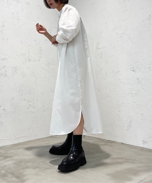 apres jour mignon（アプレジュールミニョン）の「バンドカラーシャツワンピース【ZOZOTOWN限定アイテム】（ワンピース・レディース・オフホワイト/ブラック・X-LARGE/フリー）」の7枚目の写真