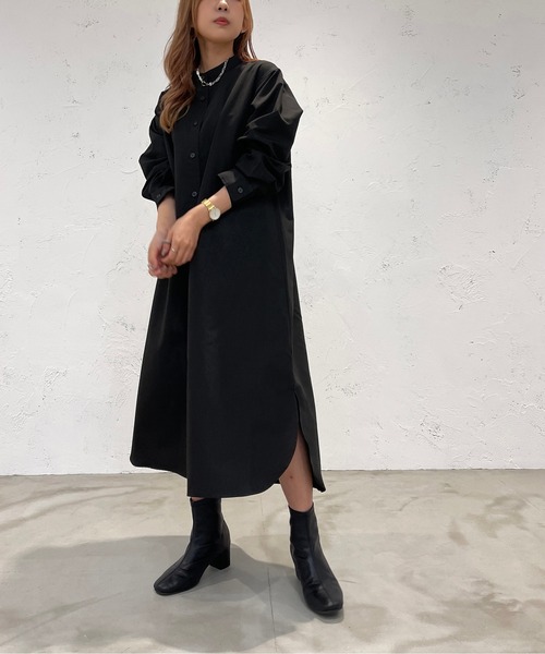 apres jour mignon（アプレジュールミニョン）の「バンドカラーシャツワンピース【ZOZOTOWN限定アイテム】（ワンピース・レディース・オフホワイト/ブラック・X-LARGE/フリー）」の16枚目の写真