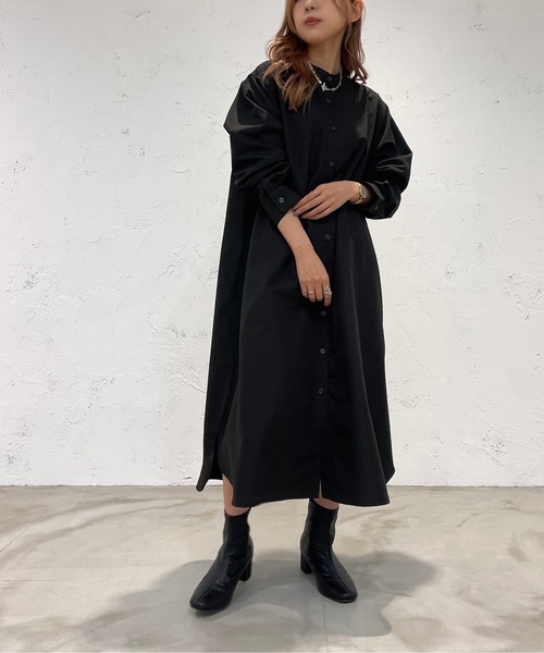apres jour mignon（アプレジュールミニョン）の「バンドカラーシャツワンピース【ZOZOTOWN限定アイテム】（ワンピース・レディース・オフホワイト/ブラック・X-LARGE/フリー）」の17枚目の写真