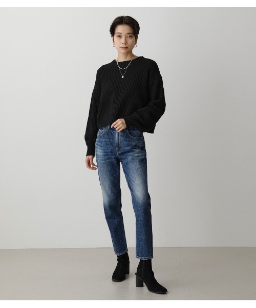 AZUL by moussy(アズールバイマウジー)の「SHORT COLOR KNIT(ニット/セーター・レディース・レッド/ブラック/グレー/グリーン/ライトイエロー・FREE)」の8枚目の写真