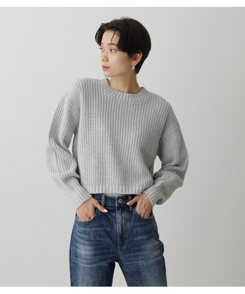 AZUL by moussy(アズールバイマウジー)の「SHORT COLOR KNIT(ニット/セーター・レディース・レッド/ブラック/グレー/グリーン/ライトイエロー・FREE)」の15枚目の写真