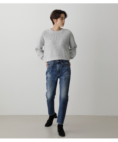 AZUL by moussy(アズールバイマウジー)の「SHORT COLOR KNIT(ニット/セーター・レディース・レッド/ブラック/グレー/グリーン/ライトイエロー・FREE)」の17枚目の写真