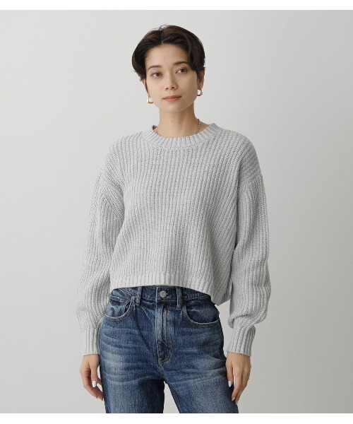 AZUL by moussy(アズールバイマウジー)の「SHORT COLOR KNIT(ニット/セーター・レディース・レッド/ブラック/グレー/グリーン/ライトイエロー・FREE)」の18枚目の写真