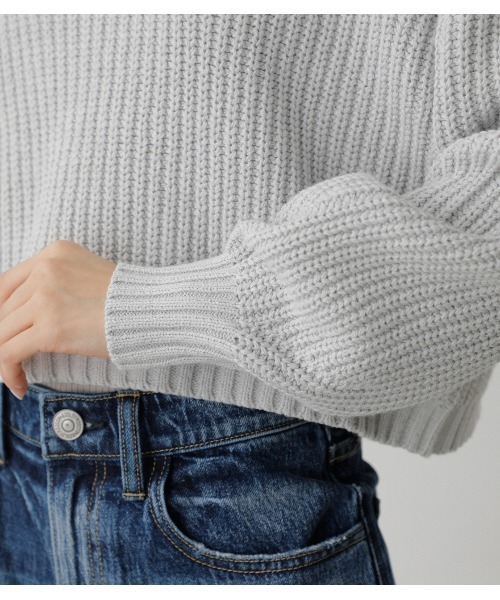 AZUL by moussy(アズールバイマウジー)の「SHORT COLOR KNIT(ニット/セーター・レディース・レッド/ブラック/グレー/グリーン/ライトイエロー・FREE)」の22枚目の写真