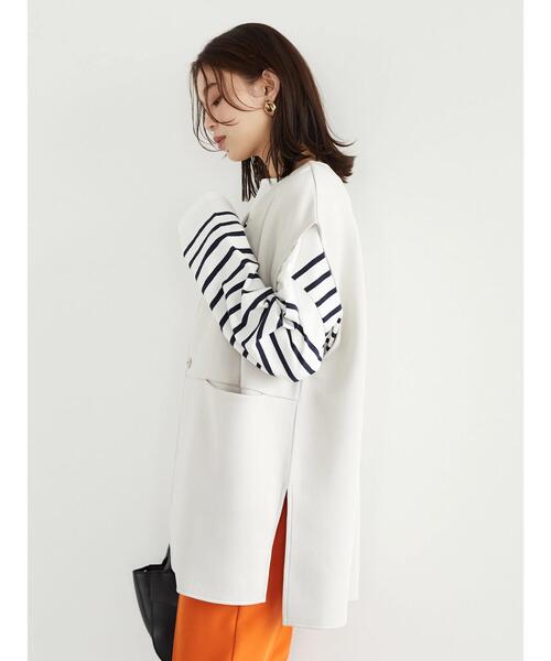 Green　Parks（グリーンパークス）の「パネルボーダーロンTEE＊（Tシャツ/カットソー・レディース・ネイビー/ピンク/ブルー/グリーン・FREE）」の15枚目の写真