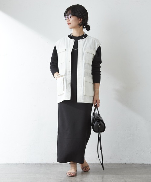 SHENERY（シーナリー）の「ノーカラーミリタリーベスト（ベスト・レディース・オフホワイト/カーキ・FREE）」の20枚目の写真