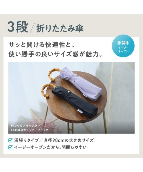 完全遮光100% 最強の日傘「UVO（ウーボ）」 3段折りたたみ 無地