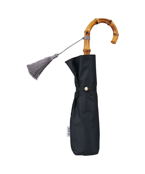 UVO（ウーボ）の「★完全遮光100% 最強の日傘「UVO（ウーボ）」 3段折りたたみ 無地タッセル ミニ Wpc.（折りたたみ傘・レディース・パープル/オフホワイト/ブラック/ブルーグレー/ベージュ/ラベンダー/グレー・FREE）」の13枚目の写真