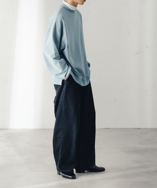 epnok（エプノック）の「ベーシックルーズクルーネックスウェット（スウェット・メンズ・チャコールグレー/グレイッシュブルー・SMALL/MEDIUM/LARGE）」の22枚目の写真