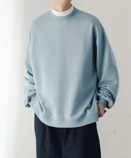 epnok（エプノック）の「ベーシックルーズクルーネックスウェット（スウェット・メンズ・チャコールグレー/グレイッシュブルー・SMALL/MEDIUM/LARGE）」の18枚目の写真