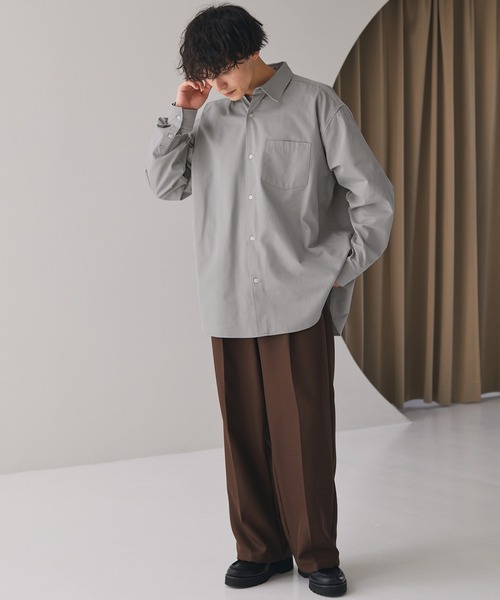 リラックスルーズレギュラーカラーブロードシャツ MONO-MART│MONO