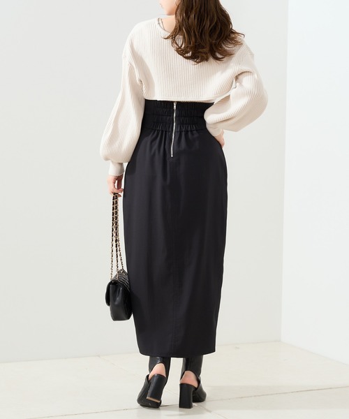 Chico(チコ)の「【新色追加・Web限定】スリットハイウエストタイトロングスカート(スカート・レディース・ブラック/グレー/アイボリー・FREE)」の19枚目の写真