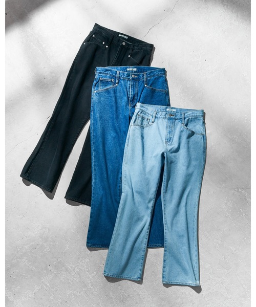 THE STANDARD（ザスタンダード）の「WEGO/デニムフレアパンツ（デニムパンツ・メンズ・ブラック/インディゴブルー/ライトインディゴブルー/ホワイト・SMALL/MEDIUM/LARGE）」の5枚目の写真